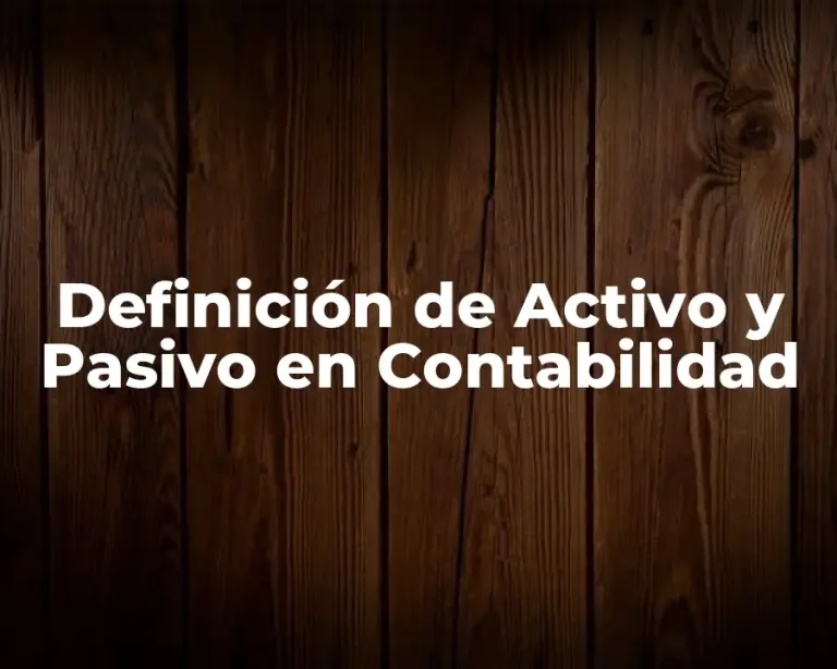 Definición de Activo y Pasivo en Contabilidad