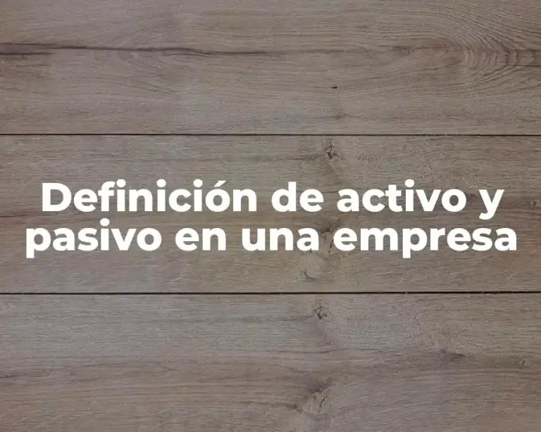 Definición de activo y pasivo en una empresa
