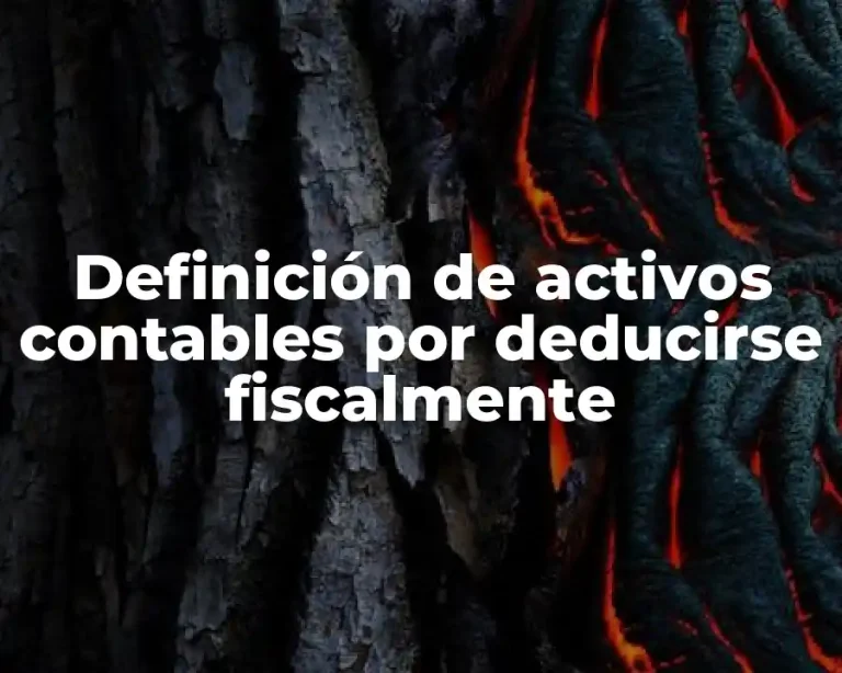 Definición de activos contables por deducirse fiscalmente