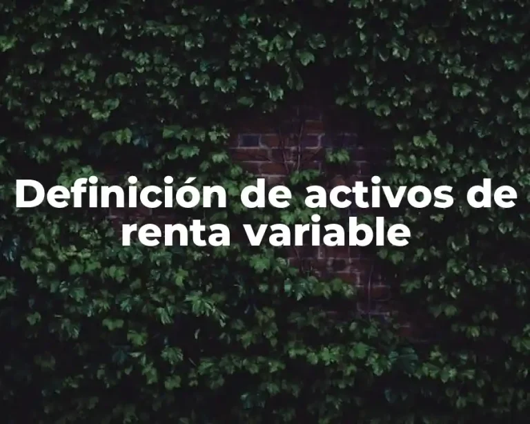 Definición de activos de renta variable