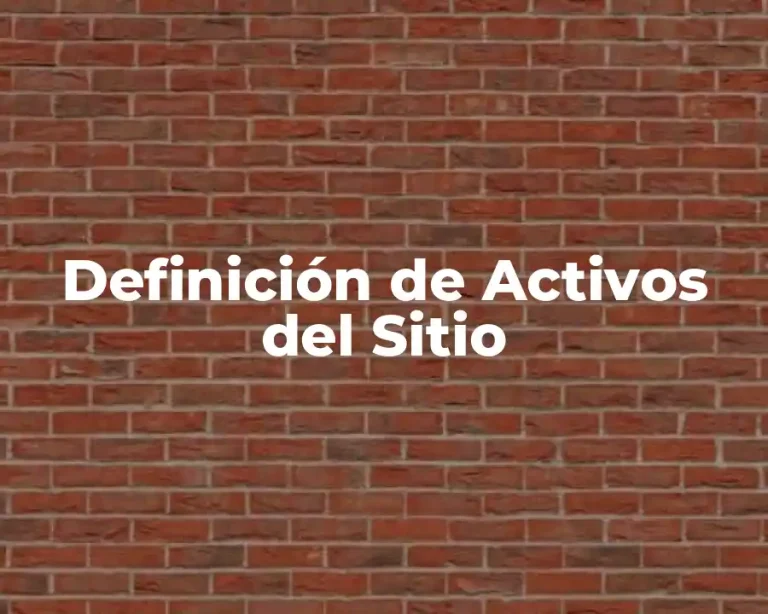 Definición de Activos del Sitio