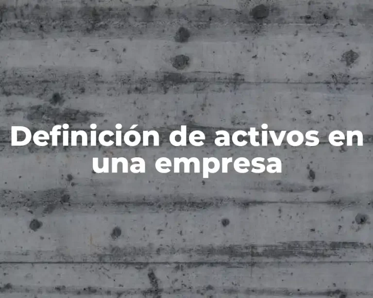 Definición de activos en una empresa