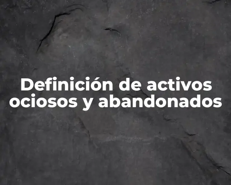 Definición de activos ociosos y abandonados