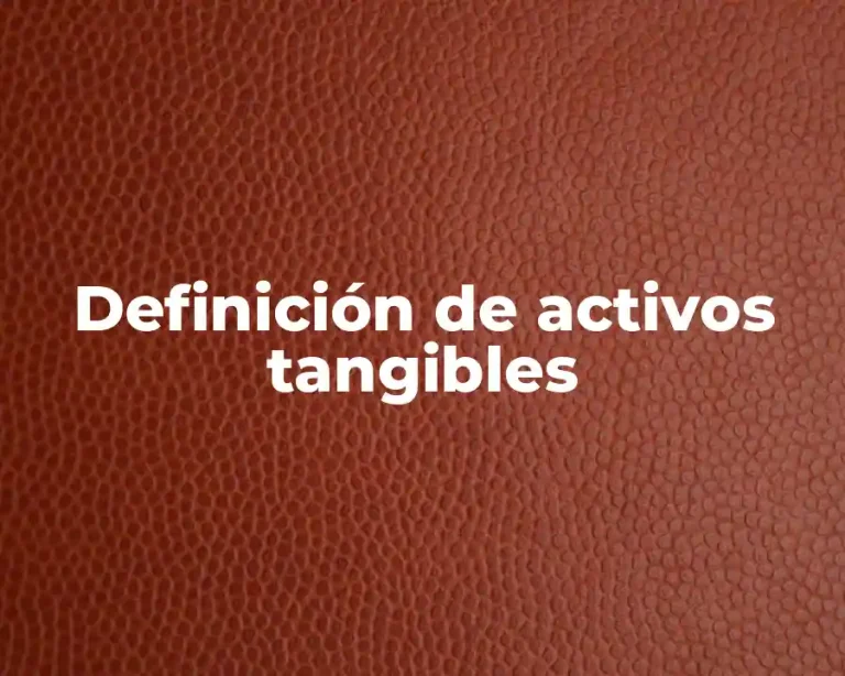 Definición de activos tangibles