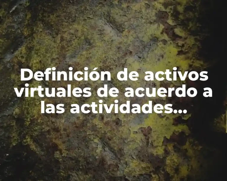 Definición de activos virtuales de acuerdo a las actividades vulnerables