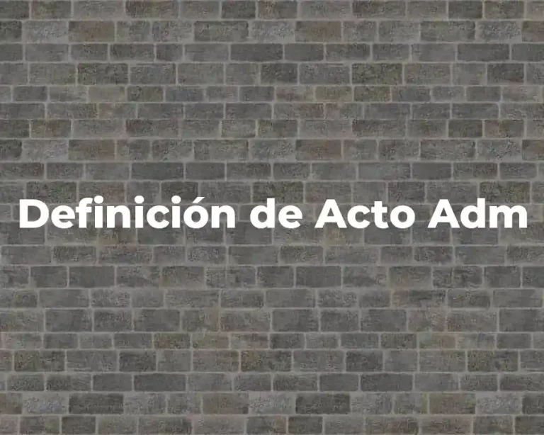 Definición de Acto Adm