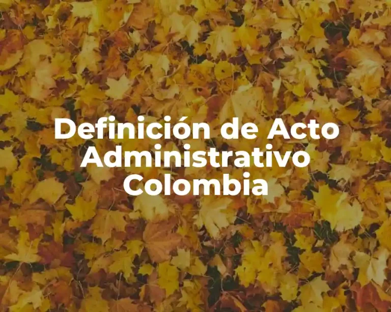 Definición de Acto Administrativo Colombia