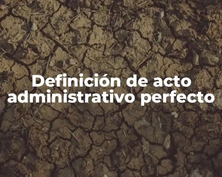 Definición de acto administrativo perfecto