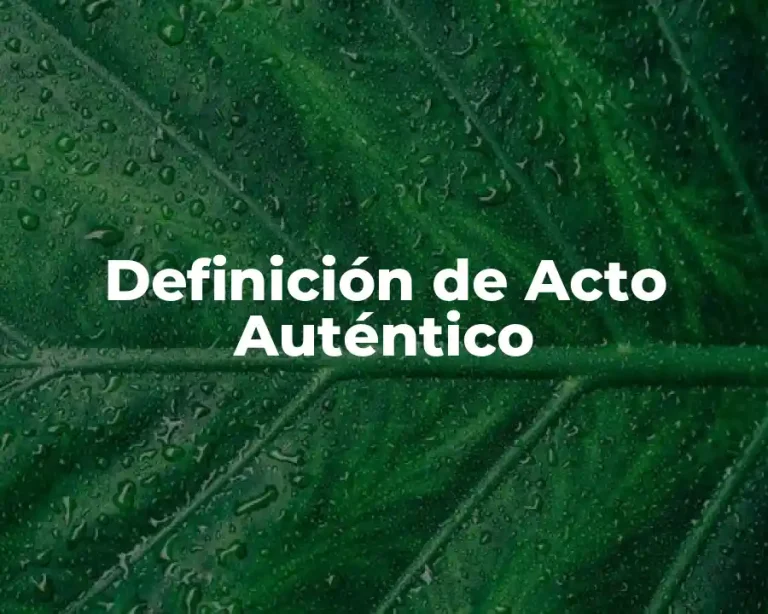 Definición de Acto Auténtico