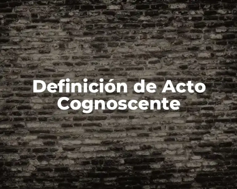 Definición de Acto Cognoscente