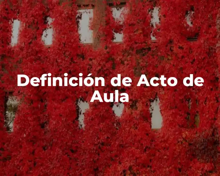 Definición de Acto de Aula