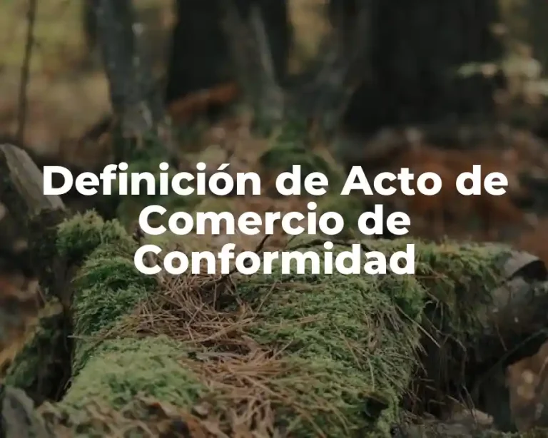 Definición de Acto de Comercio de Conformidad