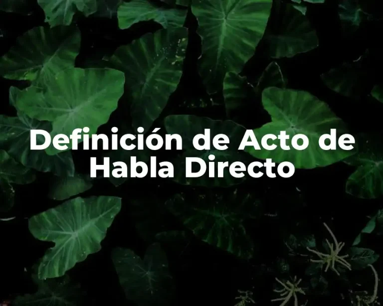 Definición de Acto de Habla Directo