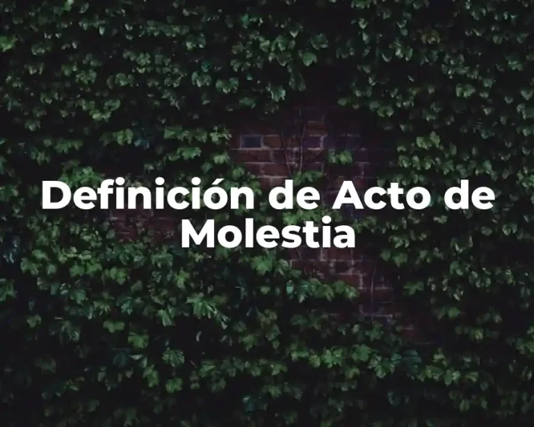 Definición de Acto de Molestia