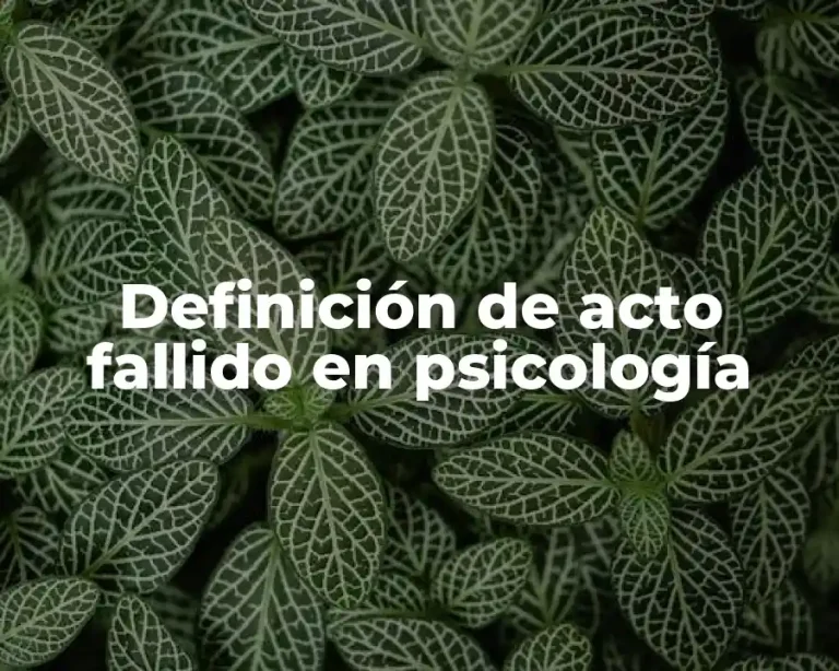 Definición de acto fallido en psicología