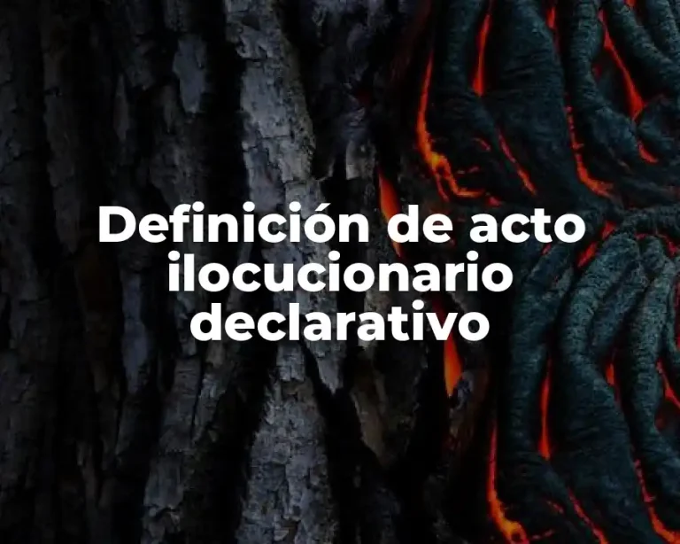 Definición de acto ilocucionario declarativo