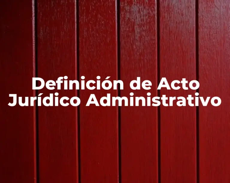 Definición de Acto Jurídico Administrativo