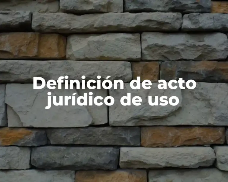 Definición de acto jurídico de uso