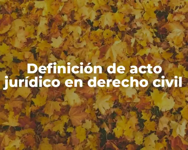 Definición de acto jurídico en derecho civil