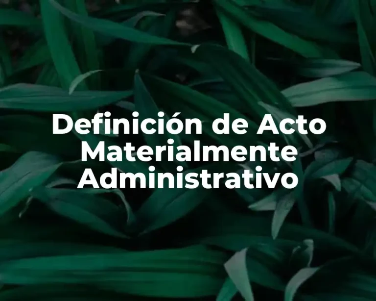 Definición de Acto Materialmente Administrativo