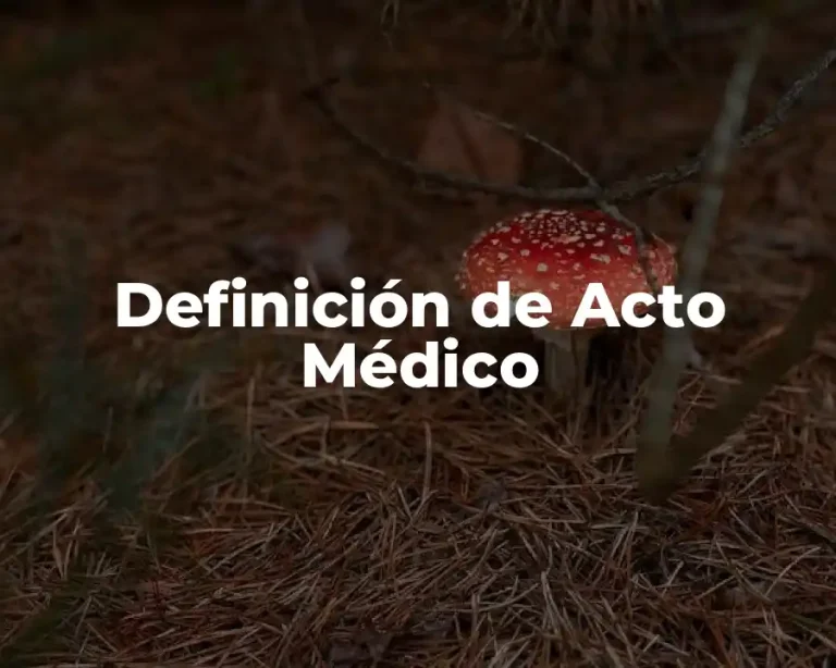Definición de Acto Médico