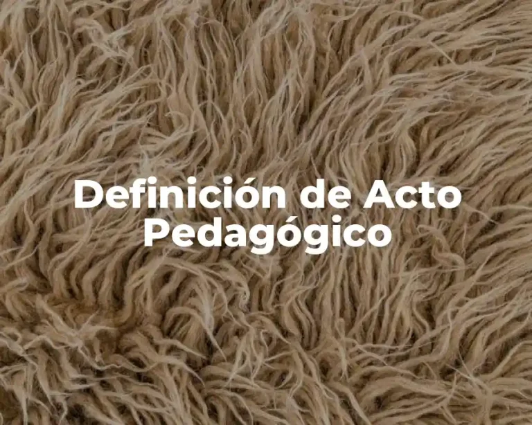 Definición de Acto Pedagógico