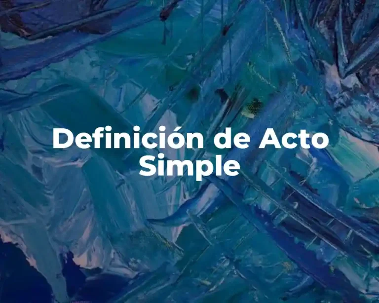 Definición de Acto Simple