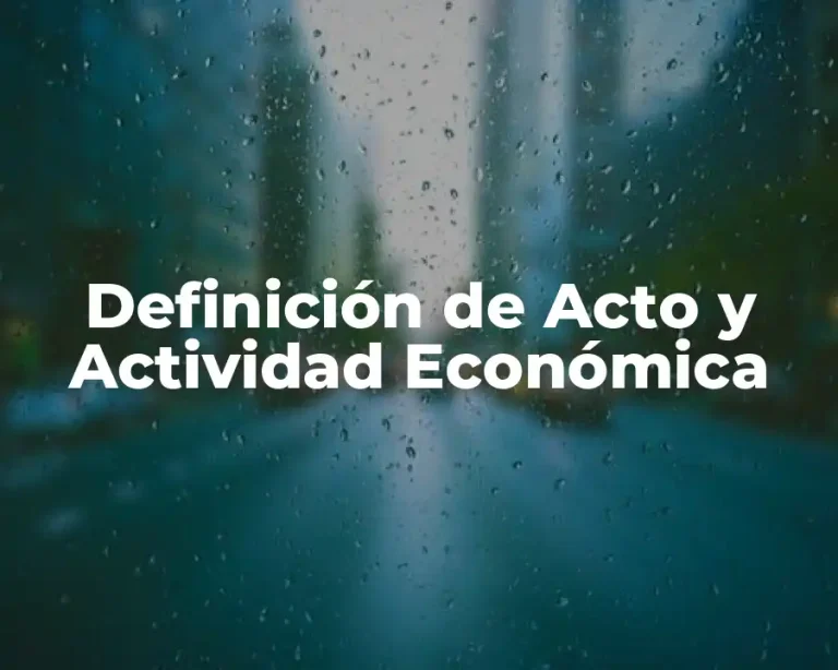 Definición de Acto y Actividad Económica