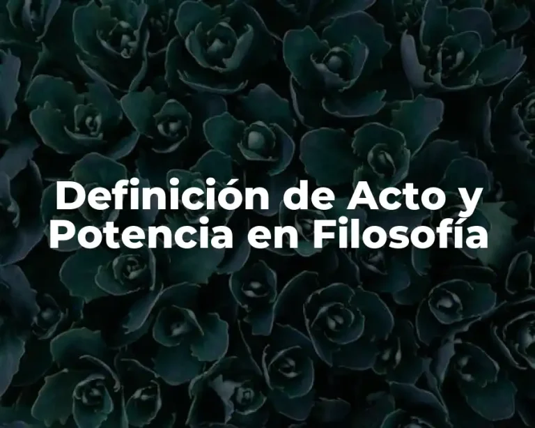 Definición de Acto y Potencia en Filosofía