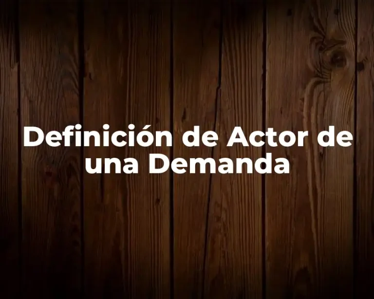 Definición de Actor de una Demanda