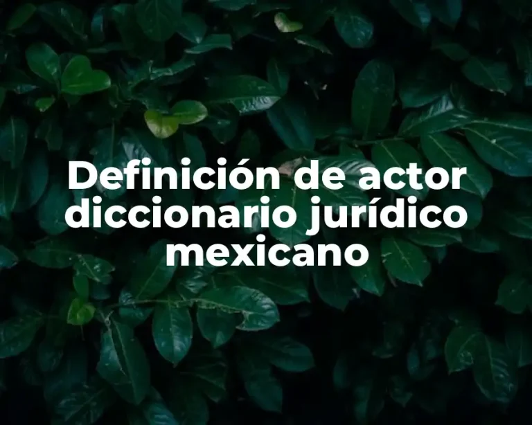 Definición de actor diccionario jurídico mexicano