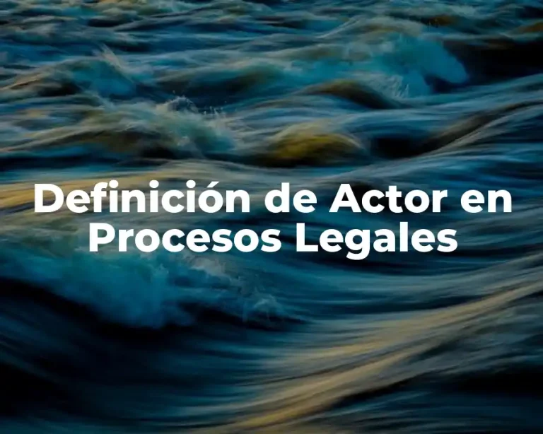 Definición de Actor en Procesos Legales