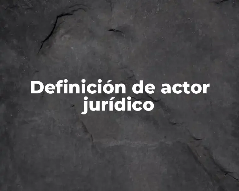 Definición de actor jurídico