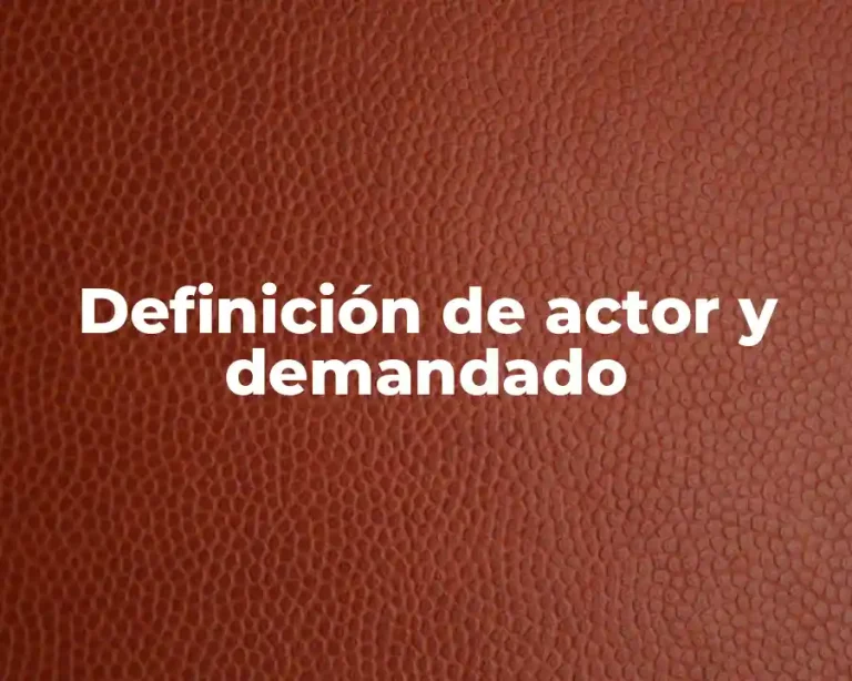Definición de actor y demandado