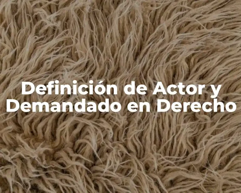 Definición de Actor y Demandado en Derecho