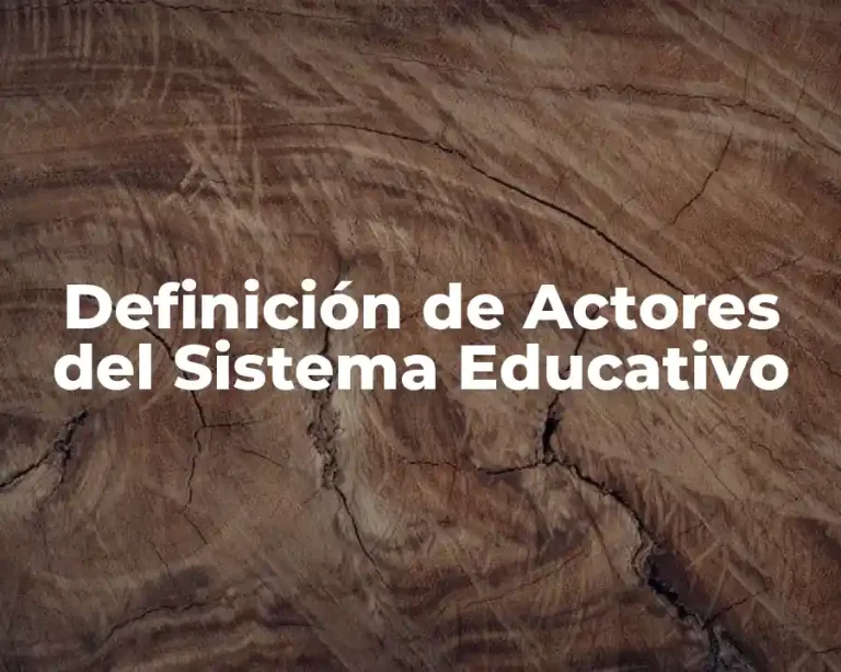 Definición de Actores del Sistema Educativo