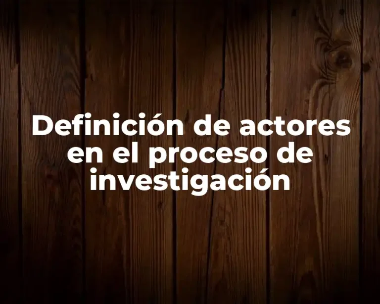 Definición de actores en el proceso de investigación