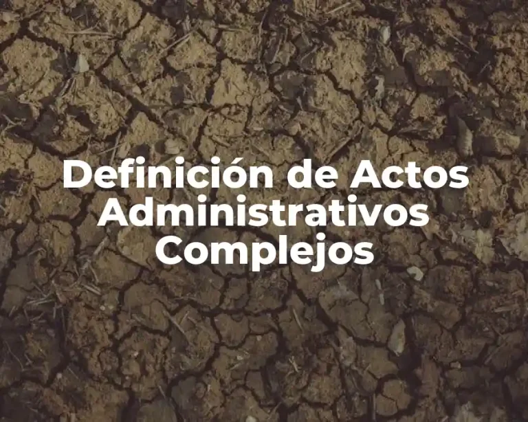 Definición de Actos Administrativos Complejos