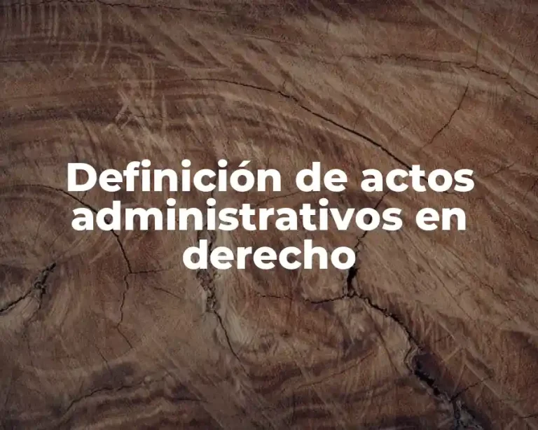 Definición de actos administrativos en derecho