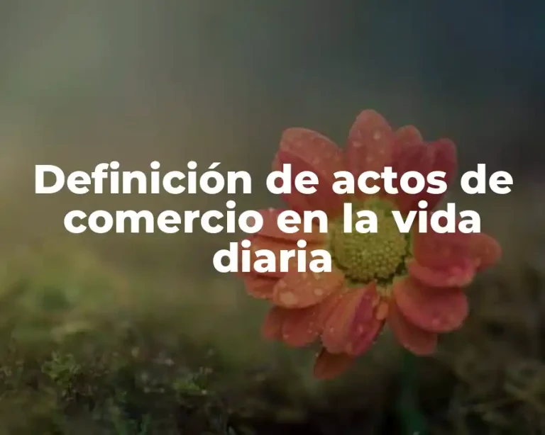 Definición de actos de comercio en la vida diaria