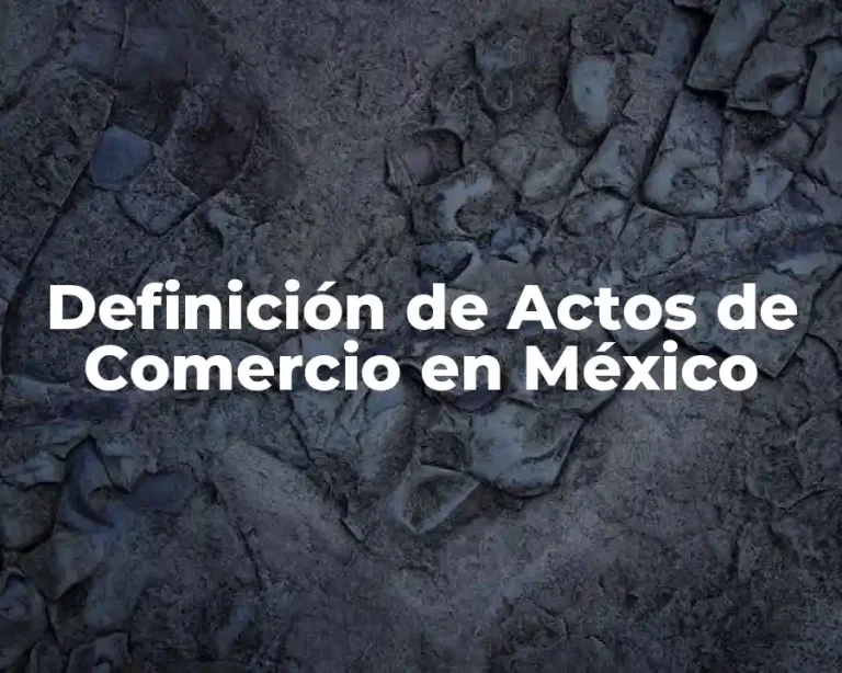Definición de Actos de Comercio en México