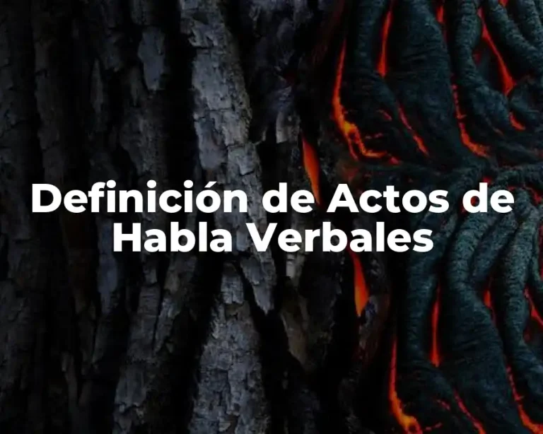 Definición de Actos de Habla Verbales