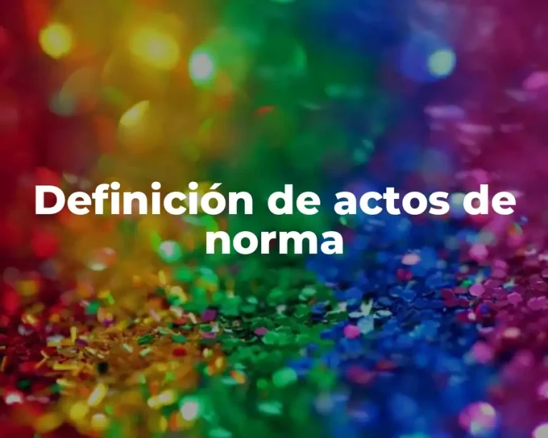 Definición de actos de norma