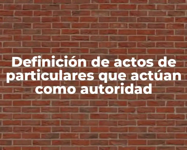 Definición de actos de particulares que actúan como autoridad