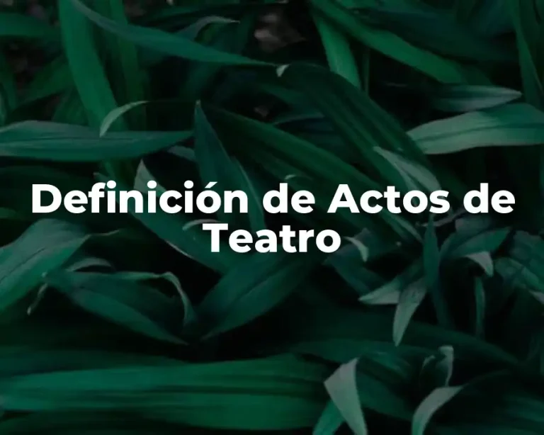 Definición de Actos de Teatro