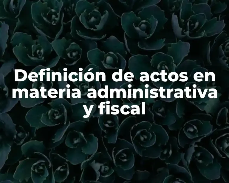 Definición de actos en materia administrativa y fiscal