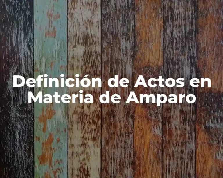 Definición de Actos en Materia de Amparo