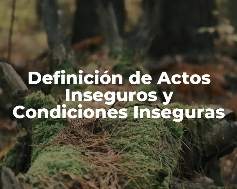 Definición de Actos Inseguros y Condiciones Inseguras