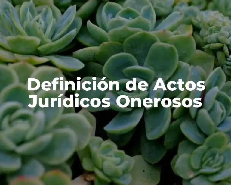 Definición de Actos Jurídicos Onerosos