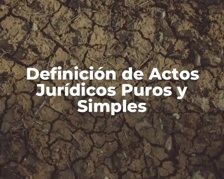 Definición de Actos Jurídicos Puros y Simples